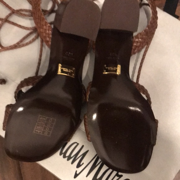 Michael Kors Collection Lace up Leather Sandals, Chocolate, Suze 40 1/2 - Picture 8 of 11